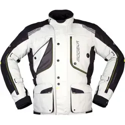 Modeka Aeris Motorrad Textiljacke 10XL - Motorradjacke in schwarz-grau, 3in1 All-Season für Temperaturen von 5-30°C, ideal für On- und Off-Road, weitenverstellbar an Ärmeln, Taille und Hüfte.
