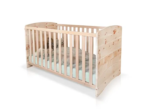 ALPENKIND Zirbenholz Babybett 70 x 140 cm - Hochwertiges Gitterbett aus Zirbe und Buche, ideal für das Babyzimmer. Mit robusten Gitterstäben und umweltfreundlicher Verarbeitung, für eine sichere und komfortable Schlafumgebung.