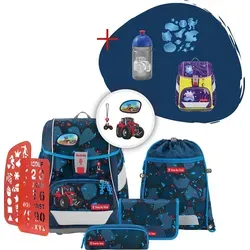 Step by Step Schulranzen-Set 2IN1 PLUS „Tractor Freddy“, blau, 9-teilig - Das 9-teilige Schulranzen-Set „Tractor Freddy“ bietet eine perfekte Kombination aus einem detailreichen Traktor-Motiv und durchdachter Ausstattung. Mit dem EASY GROW SYSTEM passt sich der Ranzen individuell an das Wachstum Deines Kindes an und sorgt für hohen Tragekomfort.
