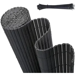Sekey Balkonsichtschutz PVC Sichtschutzmatte 300 cm x 120 cm - Robuste Sichtschutzmatte in Grau für Balkon, Garten und Terrasse. Wind- und wasserdicht, ideal zum Schutz der Privatsphäre. Einfache Selbstmontage mit Kabelbindern.