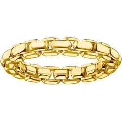 THOMAS SABO Fingerring Box Chain-Ring in Gelb|Goldfarben Größe 62 - Eleganter Fingerring aus recyceltem Silber 925, vergoldet. Ideal für jeden Anlass, kombiniert perfekt mit Kleidern und Jeans. Modischer Schmuck, der deinen Look abrundet.