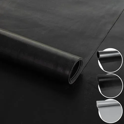 ANRO Gummimatte Schutzmatte Meterware Bodenmatte Glatt beidseitig Gummiläufer 100cm Breit 1mm stark Schwarz 100 x 100cm