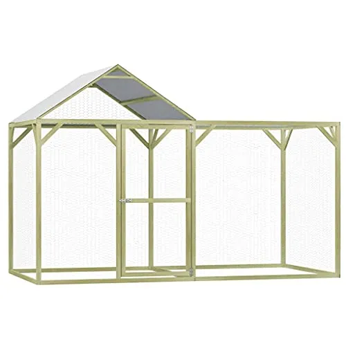 vidaXL Hühnerstall aus imprägniertem Kiefernholz 3x1,5x2m - Geräumiger Hühnerstall aus langlebigem, witterungsbeständigem Kiefernholz, ideal für Hühner und Kleintiere. Mit wasserfestem Dach und abschließbarer Tür für Sicherheit und Komfort.
