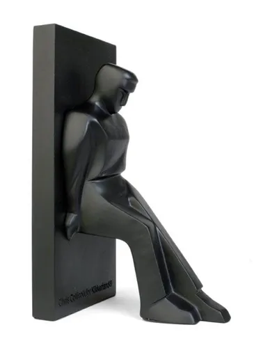 Bookends Leaning Men (BE01L) - Figuren & Skulpturen, stilvolle Buchstützen im Maschinenzeitalter-Design, die Bücher elegant stützen und gleichzeitig als dekoratives Element dienen.