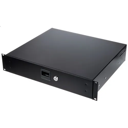Adam Hall 87402A Rack Drawer Alu 2U - Racks & Zubehör: Robuste 19" Rackschublade aus Aluminium mit 2 HE, ideal für die sichere Aufbewahrung von Equipment, leicht und langlebig.