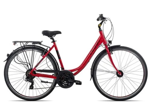 Ciclista Ponte Vecchio Wave Citybike 28 Zoll Rot - Fahrrad mit 21-Gang Shimano Schaltung für müheloses Fahren in der Stadt und auf Ausflügen, eleganter Aluminiumrahmen für Komfort und Stil.
