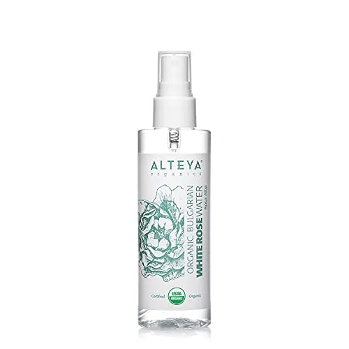 Alteya Organics Weißes Rosenwasser Spray 100ml – 100% USDA Organic-zertifiziert Rein Natürlich - wasserdampfdestilliertes Blütenwasser aus Alba-Rosen, Direktverkauf vom Rosenanbauer Alteya Organics