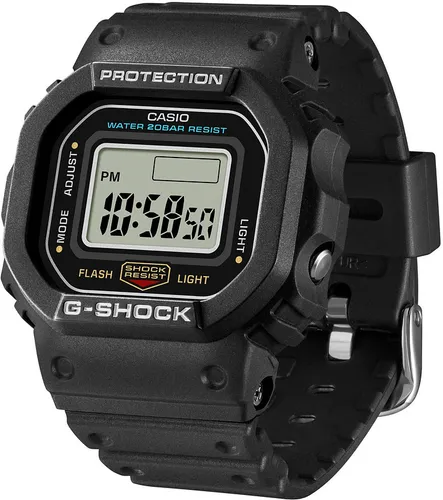 Casio G-Shock Nano Ring-Uhr DWN-5600-1ER schwarz - Digitaluhr für Abenteuer - Unisex digitale Armbanduhr mit wasserdichtem Design bis 200 m, robustem Gehäuse aus Harz und praktischer Hintergrundbeleuchtung. Ideal für aktive Lebensstile.