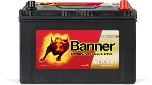Banner 95Ah Autobatterie Running Bull 12V 59515 ASIA EFB - Wartungsfrei und Start-Stopp geeignet - Batterien - Hohe Hitzebeständigkeit, wartungsfrei und ideal für Fahrzeuge mit Start-Stopp-System. Maße: 303 x 173 x 225 mm, Kaltstartstrom: 760A.