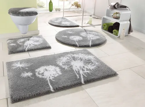 Badematte "Pusteblume" – Weicher Badvorleger mit rutschhemmender Beschichtung - Badematten, rutschhemmend und schnell trocknend, ideal für Fußbodenheizung, bringt Natur ins Bad, auch als 2-teiliges Set erhältlich, Made in Europe.