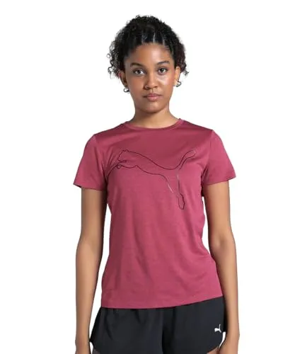 PUMA Unisex W TAD Essential Heather Logo Tee - Rundhalsshirts, stylisches Design mit hochwertigem Logo für lässige Outfits und hohen Tragekomfort.