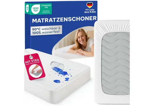 Blumtal Matratzenschoner - Wasserdicht & Atmungsaktiv, Oeko Tex Zertifiziert - Matratzenschoner mit 100% Wasserschutz und atmungsaktiver Frottee-Oberfläche. Ideal für alle Matratzenarten bis 27cm, sorgt für Langlebigkeit und ist geräuscharm. Waschbar bis 90 Grad, Testsieger und schützt effektiv vor Milben!