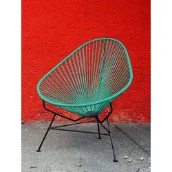 Stuhl Acapulco Chair Acapulco Design Bespannung aqua verde türkis, 70x92x95 cm