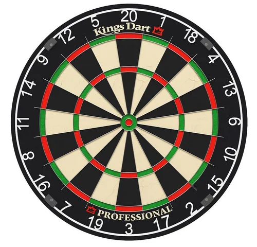 Kings Dart Dartscheibe Professional HD - Offizielle Turniergröße - Zielscheiben: Hochwertige Steeldartscheibe mit gepressten Sisalborsten für optimale Haltbarkeit und weniger Abpraller. Ideal für Profis und Turnierspiele, inklusive Wandaufhängung.