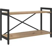 vidaXL Bücherregal aus Artisan-Eiche mit schwarzem Metallrahmen - Industrielles Regal mit verstellbaren Füßen für optimale Stabilität, ideal für modernes Wohnen und viel Stauraum für Bücher und Deko.