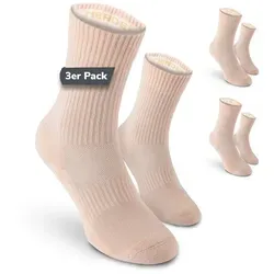 SAFERSOX Tanzsocken Set (3er Pack) ohne Grip, Beige 43-46 - Hochwertige Sportsocken für Tanz und Ballett, mit verstärkter Ferse und komfortablem Bund. Maschinenwaschbar und pflegeleicht, ideal für anspruchsvolle Tänzer.