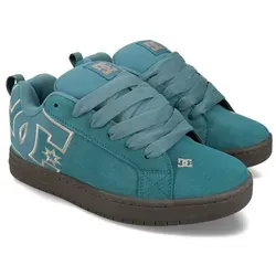 DC Shoes Court Graffik Skate Trainer Herren Teal - 46 EU - Stylischer Sneaker für Herren in Teal, ideal für den Alltag. Hochwertiges Wildleder-Obermaterial und rutschfeste Gummisohle sorgen für Komfort und Sicherheit.