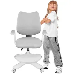 MARK ADLER Junior 4.6 Kinder Schreibtischstuhl - Ergonomischer Kinderdrehstuhl mit verstellbarer Sitzhöhe, Rückenlehne und Fußablage für optimale Körperhaltung und Komfort beim Lernen.