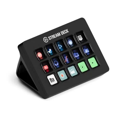 Elgato Stream Deck MK.2 – Studio-Controller, 15 Makrotasten, auslösen von Aktion in Apps und Software wie OBS, Twitch, YouTube und anderen, für Mac und PC
