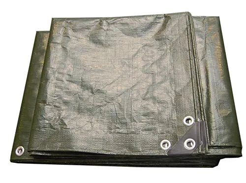 Green>it 2-layer Tarpaulin 4.0 m × 6.0 m - Robuste 2-lagige Plane, ideal für Outdoor-Einsätze, mit doppelter Laminierung für hohe Haltbarkeit und zwei Aluminium-Ösen zur sicheren Befestigung.