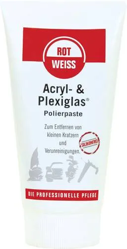 ROTWEISS 5350 Acryl PLEXIGLAS Polierpaste 150 ml - Hochwertige Polierpaste für Hand- und Maschinenverarbeitung, ideal für glänzende Oberflächen in der Autopflege
