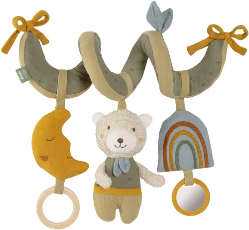 Fehn Activity Spirale Bär fehnNATUR - Motorikspielzeug für Babys - Greiflinge mit niedlichem Bären, Quietsche und Rassel fördern die Hand-Auge-Koordination und laden zum Fühlen und Greifen ein. Ideal für unterwegs und als Geschenk zur Geburt.