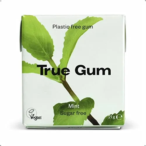 True Gum - Minze | Plastikfreier Kaugummi | Biologisch Abbaubar | Vegan | 21 g