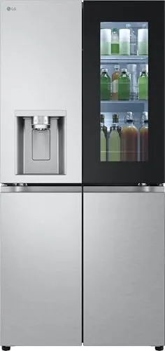 LG GMG861MBAE InstaView Slim Multi-Door Kühlschrank - Energieeffizienter Side-by-Side Kühlschrank mit Crushed Ice Spender, ideal für große Haushalte mit 288 l Kühl- und 209 l Gefrierkapazität.