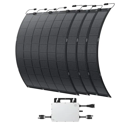Kleines Kraftwerk Balkonkraftwerk 900 W - Flexible Solarmodule - Das Kleines Kraftwerk Balkonkraftwerk mit 4 flexiblen Solarmodulen ermöglicht einfache Installation an geschwungenen Balkonen. Mit nur 4,5 kg leicht und wasserdicht (IP67) bietet es die perfekte Lösung für begrenzte Platzverhältnisse.