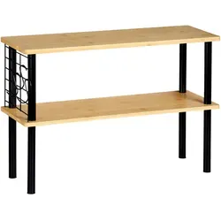 KESPER® Küchenregal aus Bambus mit Drahtgitter - Praktisches Küchenregal von KESPER® aus hochwertigem MDF und Metall. Bietet Platz für Gewürze und Küchenutensilien, inklusive Gitterhaken für optimalen Stauraum. Ideal auch für Badutensilien.