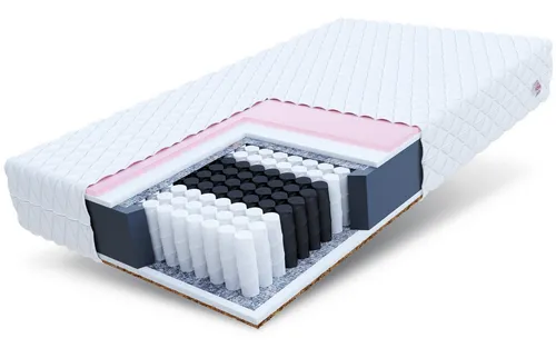 Taschenfederkernmatratze REGGIO 90x200, 140x200, 160x200, 180x200 cm - Matratze mit 7 optimierten Liegezonen für perfekten Komfort, Kokosfasern für Allergiker geeignet, und zwei Härtegrade für individuelle Anpassung.