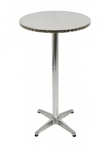 Bubble-Store Bistrotisch klappbar, höhenverstellbar - Bistrotisch mit Ø 60 cm Edelstahlplatte, klappbar und höhenverstellbar (67/115 cm). Ideal für Innen- und Außenbereich, wetterfest, pflegeleicht und perfekt für Gastronomie und Gartenpartys.