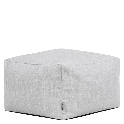 Icon Amara Hocker, Grau – Vielseitiger Fußhocker für drinnen und draußen - KOMPAKT UND WASSERABWEISEND: Der graue Icon Amara Hocker ist ideal für Wohnzimmer und Garten. Mit OEKO-TEX-zertifiziertem Stoff und leichter Füllung für höchsten Komfort und einfache Handhabung. Perfekt als zusätzlicher Sitzplatz oder Beistelltisch!
