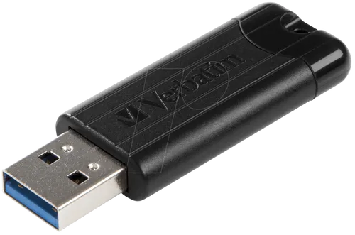 Verbatim PinStripe USB-Stick 128GB - Kompakter USB 3.2 Gen 1 Speicherstick mit Schiebemechanismus, schnelle Datenübertragung und ideal für Laptops und Fernseher