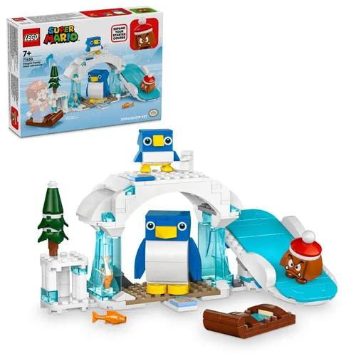 LEGO Super Mario Schneeabenteuer mit Familie Pinguin Erweiterungsset - Interaktives Spielzeug mit Pinguin-Figuren und Gumba für spannende Rollenspiele, ideal für kreative Kinder ab 7 Jahren