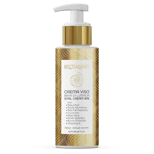 Anti-Falten-Gesichtscreme mit Schneckenschleim, Hyaluronsäure, Vitamin E – regenerierend und aufhellend mit Aloe Vera, multifunktionale Anti-Aging-Behandlung für Unvollkommenheiten und Discromie –