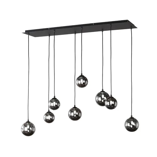 Fischer & Honsel Led Hängeleuchte Bala - 8 Flammig mit Rauchglas - Elegante Pendelleuchte für stilvolle Akzente, 8-flammig mit warmweißem Licht und einzigartigem Rauchglas-Design. Ideal für Esszimmer oder Wohnzimmer.