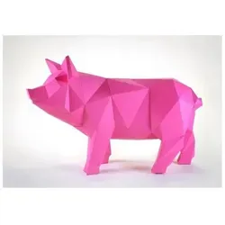 SCHWEIN WEINROT - Kreatives Bastelset für beeindruckende Papierskulpturen - Gestalte mit unserem Bastelset ein freches, weinrotes Schwein. Ideal für kreative Nachmittage, bietet das Set alles, um eine beeindruckende Figur aus hochwertigem Fotokarton zu erschaffen. Inklusive detaillierter Anleitung.