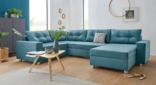 COLLECTION AB Wohnlandschaft Paris U-Form, B: 310 cm, 1 Zierkissen & Federkern, optional Bettfunktion & Bettkasten