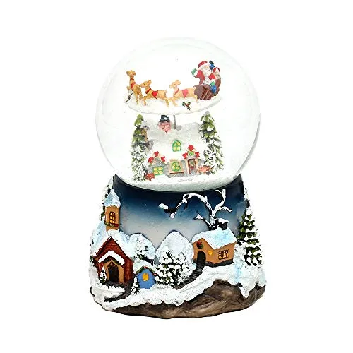 XXL Schneekugel mit Rotierung, Schneewirbel und Sound, Maße H/B/Ø Kugel: ca. 19,5 x 13,5 cm/Ø 12 cm.