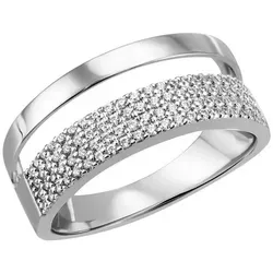 Firetti Fingerring Schmuck Geschenk Silber 925 Silberring Ring Pavé-Optik glitzernd, mit Zirkonia (synth) silberfarben 52