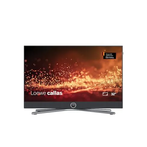 Loewe Callas 32 Fernseher, 32 Zoll - Smart TV mit HDR10 und Dolby Atmos - Fernseher mit LED-Display, ideal für kleinere Räume. Genießen Sie Full HD-Bilder und eine integrierte Soundbar für beeindruckenden Klang. Perfekt für modernes Entertainment.