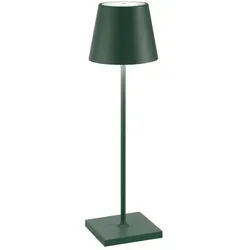 Zafferano Akku Tischleuchte Poldina Pro 380 mm Dark Green - Elegante Tischleuchte für drinnen und draußen – dimmbar, kabellos und wetterfest. Ideal für stimmungsvolle Beleuchtung auf Balkon oder Esstisch.