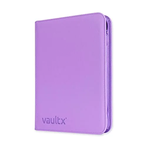Vault X 9-Taschen-Trading-Kartenordner mit Reißverschluss, 360 Karten, Premium Exo-Tec-Albummaterial, 20 seitlich ladbare Seiten, Sammelordner für Sammelkartenspiele, Sportkarten, TCG (Lila)
