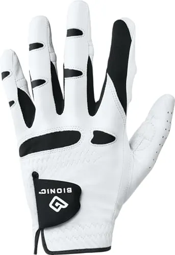 BIONIC StableGrip Golf-Handschuh für Herren ML Weiß - Golfhandschuhe, entwickelt von einem Handchirurgen für mehr Distanz und Genauigkeit. Langlebig und waschbar, aus hochwertigem Cabretta-Leder.