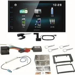 Kenwood DMX-125DAB Einbauset für VW T5 - Zubehör für Car HiFi: Komplettes Einbauset mit Bluetooth und DAB-Radio für VW T5 (2003-2015), inklusive aller notwendigen Adapter und Antenne.