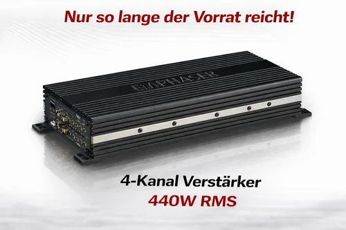 EMPHASER EA-S4 - Audiophiler 4 Kanal Verstärker für Auto - Car-HiFi-Endstufen mit 4 x 70 W RMS Leistung, geeignet für Fahrzeuge mit Start-Stopp Automatik und bietet exzellente Musikwiedergabe mit hoher Präzision.