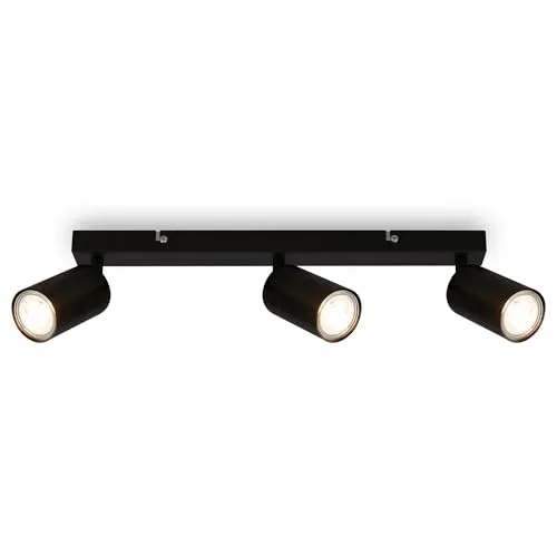 BRILONER - Deckenlampe schwenkbar, GU10 Fassung, max. 9 W, Deckenleuchte, Lampe, Wohnzimmerlampe, Schlafzimmerlampe, Küchenlampe, Deckenstrahler, Deckenbeleuchtung, Flurlampe, 44 cm, Schwarz