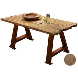 SIT Tischplatte, beige (natur) 240cm - Massivholz mit Baumkante - Esstische: Edle Tischplatte aus massivem Mango-Holz, pflegeleicht und montiert geliefert, ideal für einen rustikalen Look in Ihrem Essbereich.