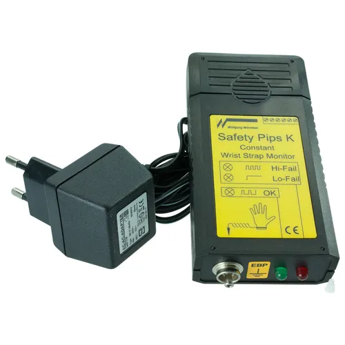 Warmbier Safety Pips K - ESD Prüfgerät mit Meldekontakt - Präzises elektrisches Prüfgerät zur kapazitiven Messung der Impedanz. Ideal für den professionellen Einsatz, inklusive Werkskalibrierschein und kompakter Bauweise.